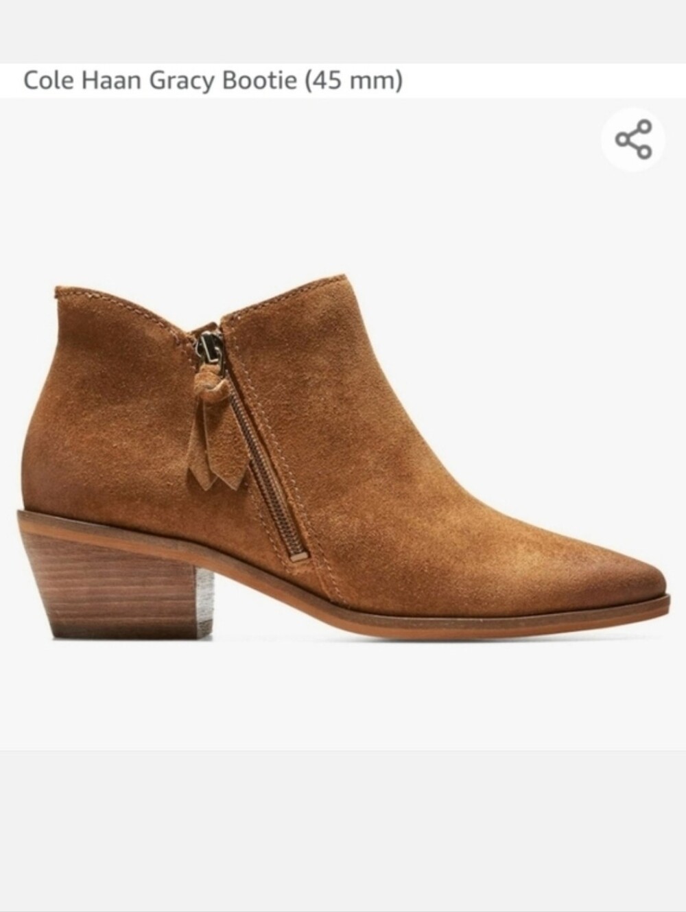 Cole Haan Gracy Bootie (45 mm) Earthen Agora Burnished Suede Boots